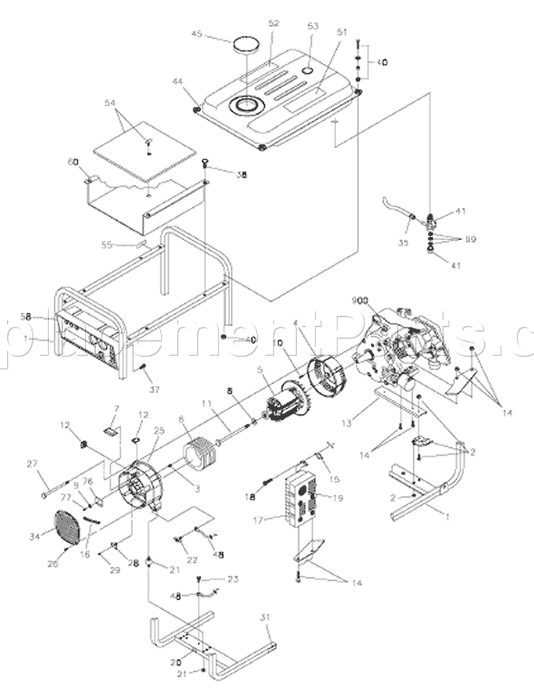 Page B Diagram and Parts List for 9777-4  Briggs and Stratton Generator